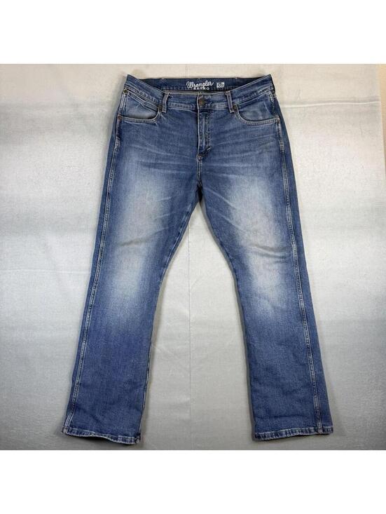 Wrangler Other - Wrangler Retro Jeans Mens 36x30 Blue Medium Wash Slim Bootcut Cowboy Denim